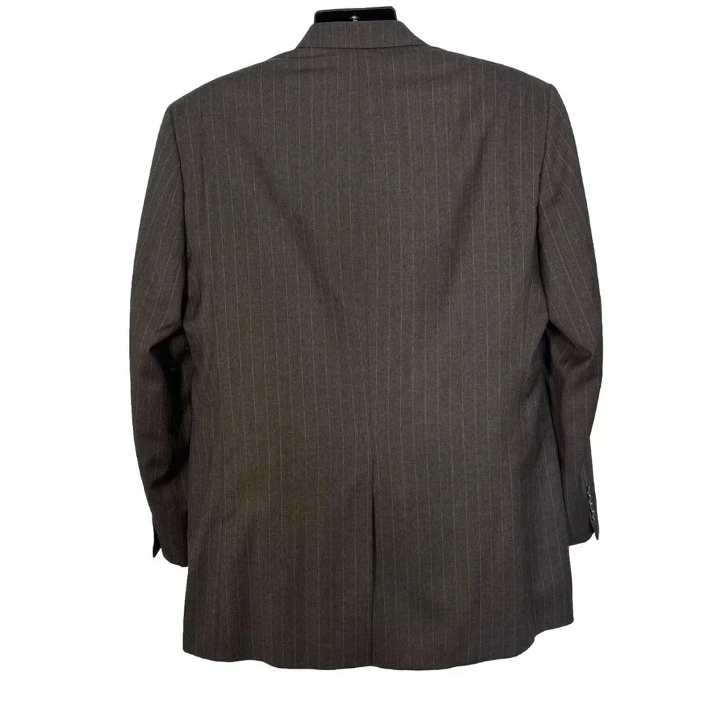 Lauren Ralph Lauren Men's 2 Button Wool Blazer Size 44L Gray Striped